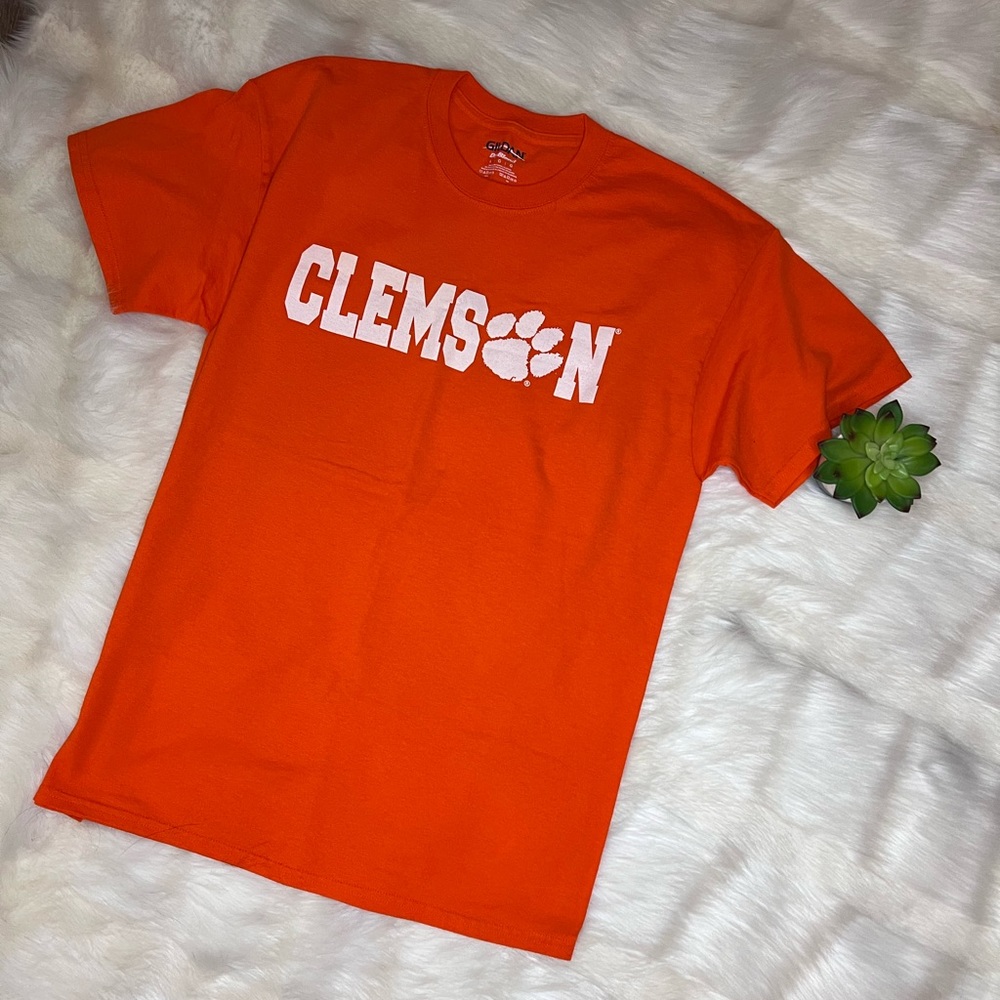 Gildan | Unisex Orange Clemson Tiger Paw Tshirt Large